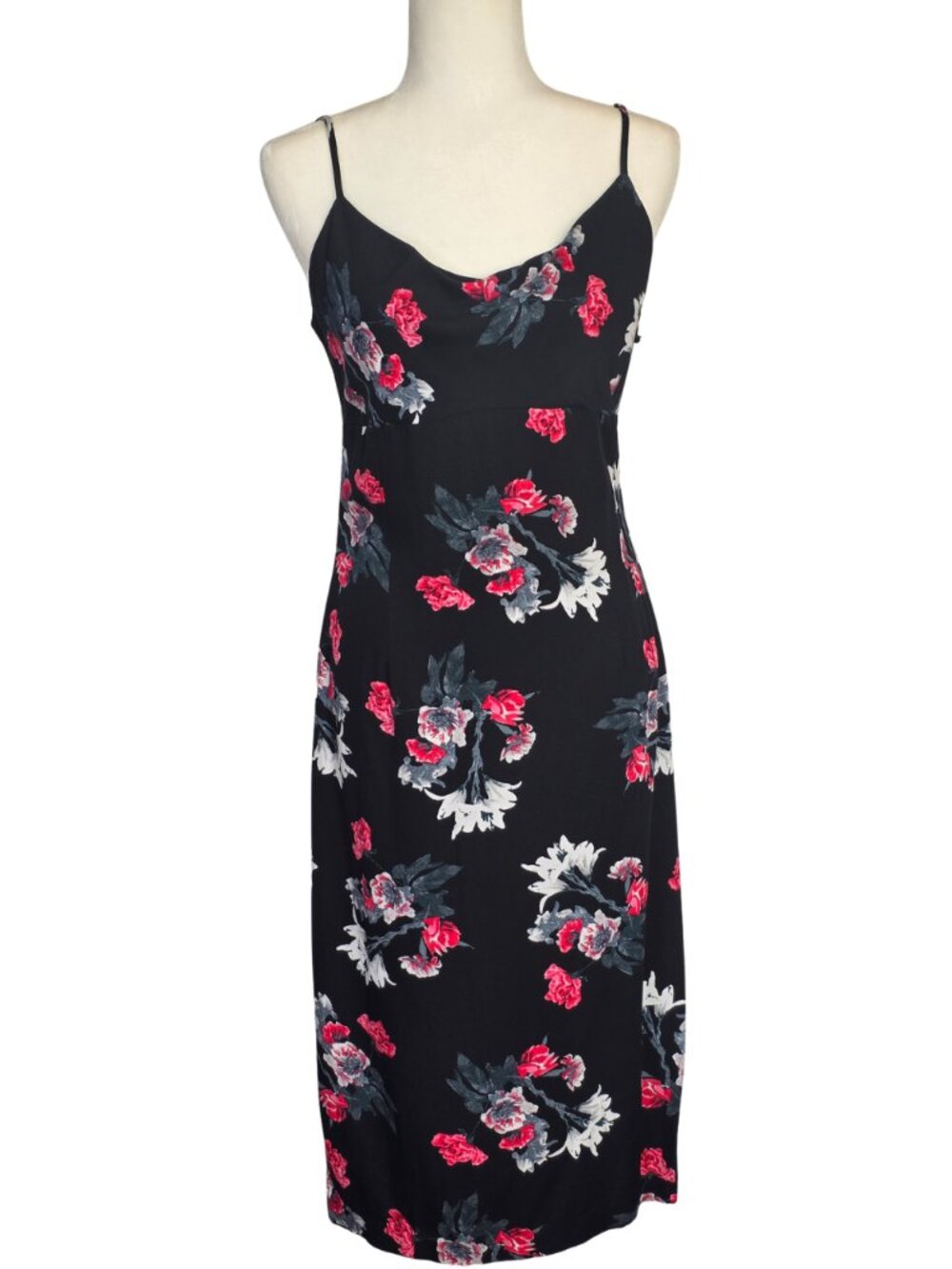 BB Dakota Black Floral Midi Dress NWT size 6